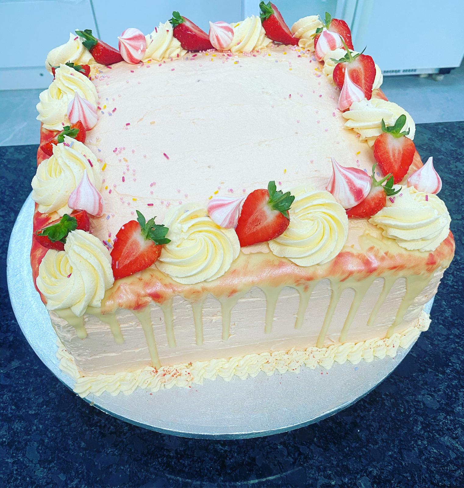 Vanilla Bean and Strawberry Cake